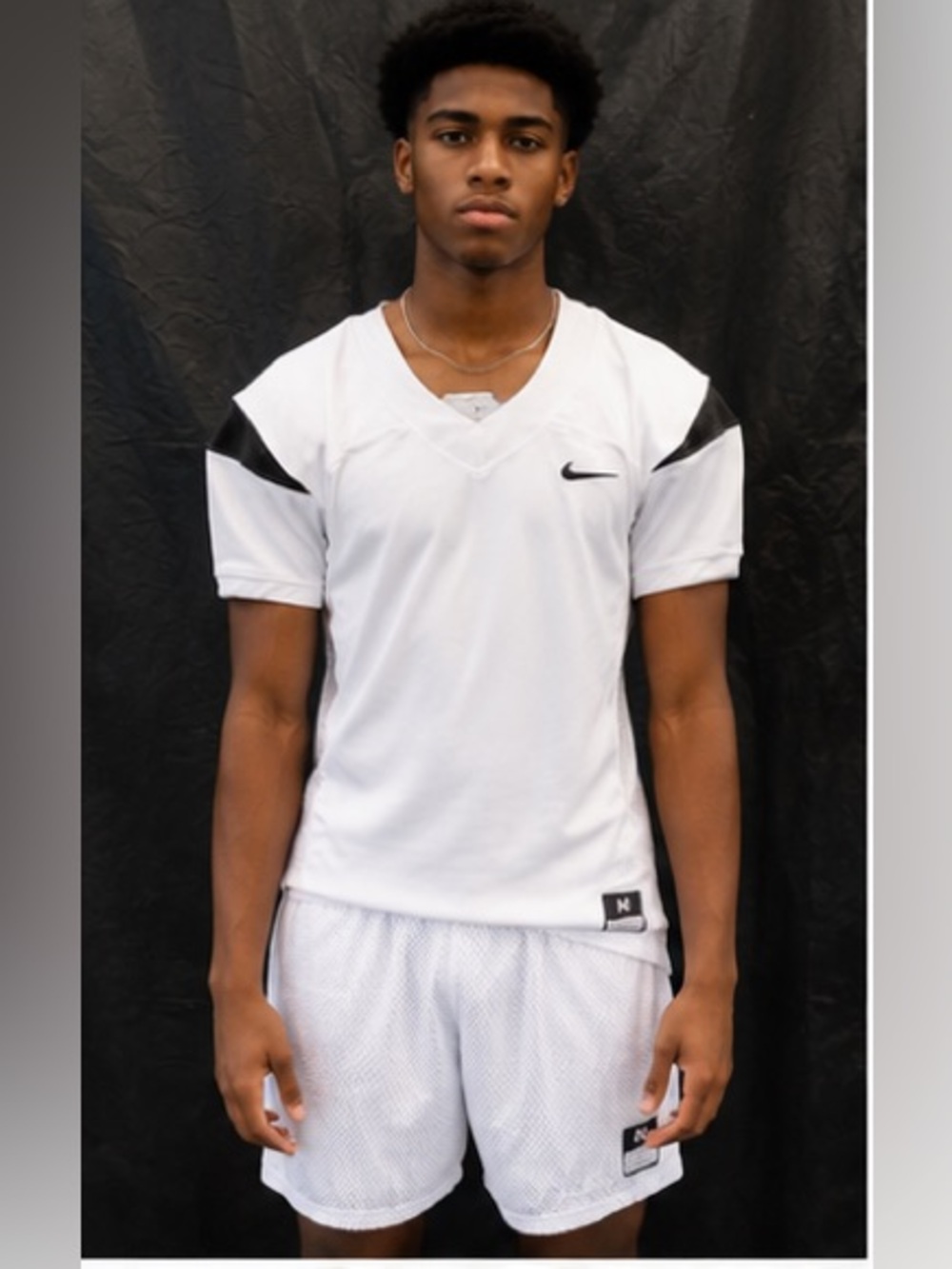 Nike Men’s White Football Jersey with Black Accents
